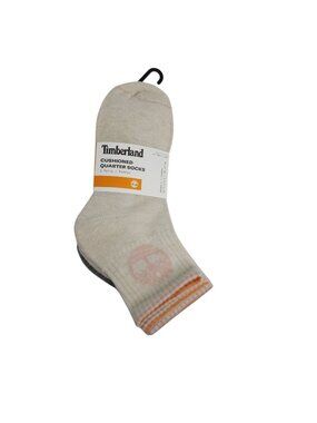 Timberland 5 Pack Cushioned Quarter Socks Ankle Breathable Pink Gray Cream